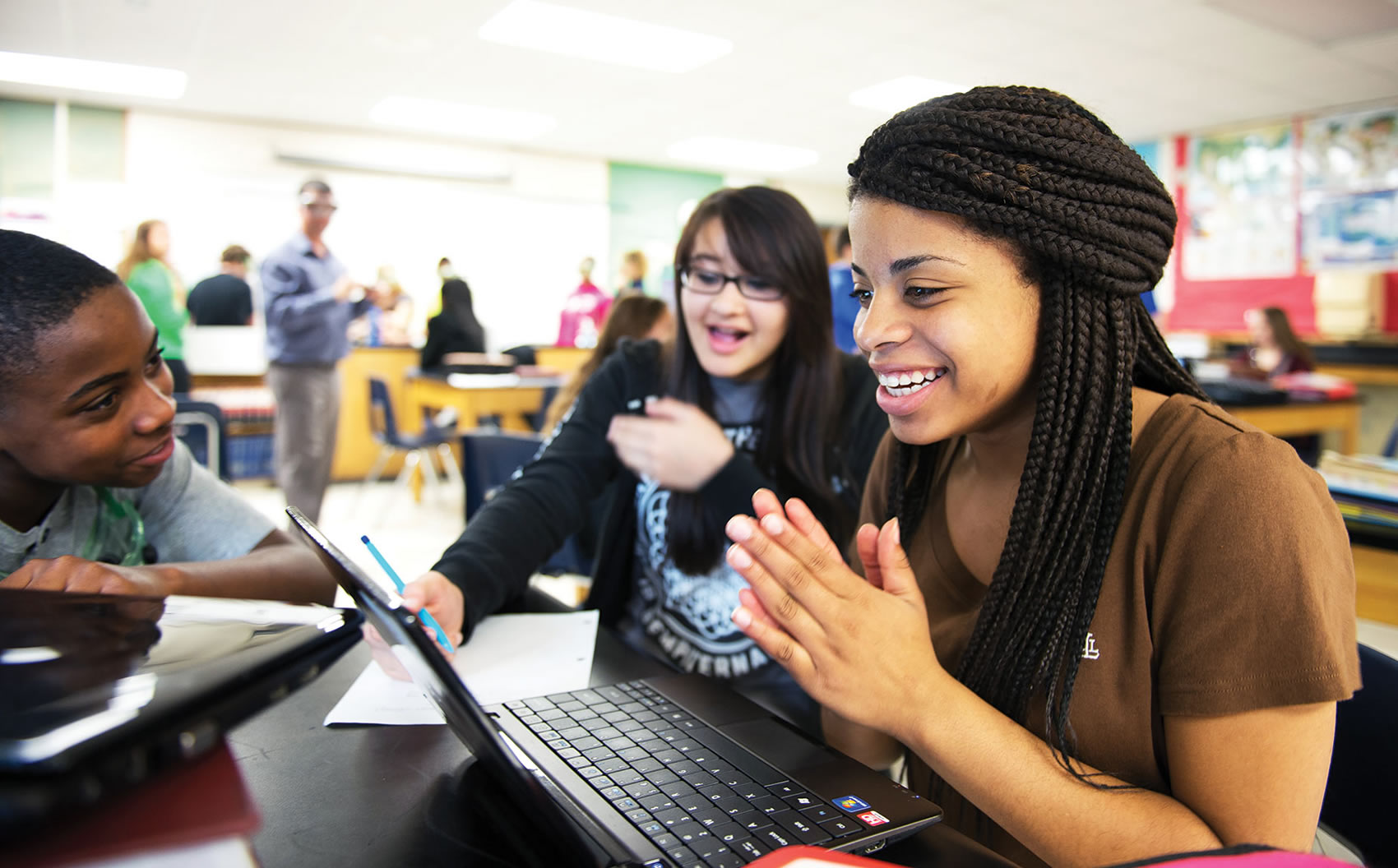 Students at a computer