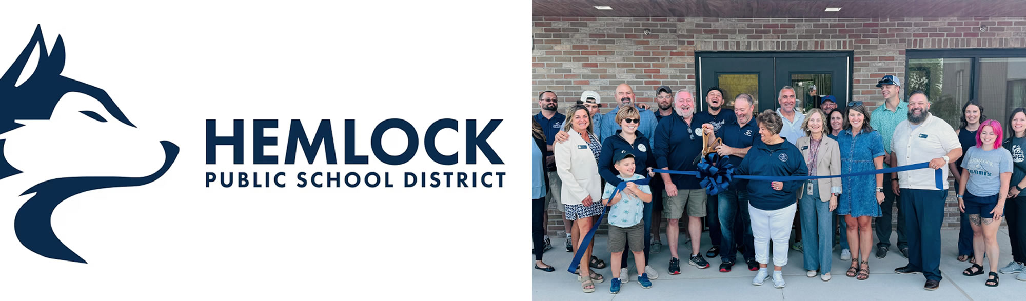 Hemlock Public Schools Logo with employees