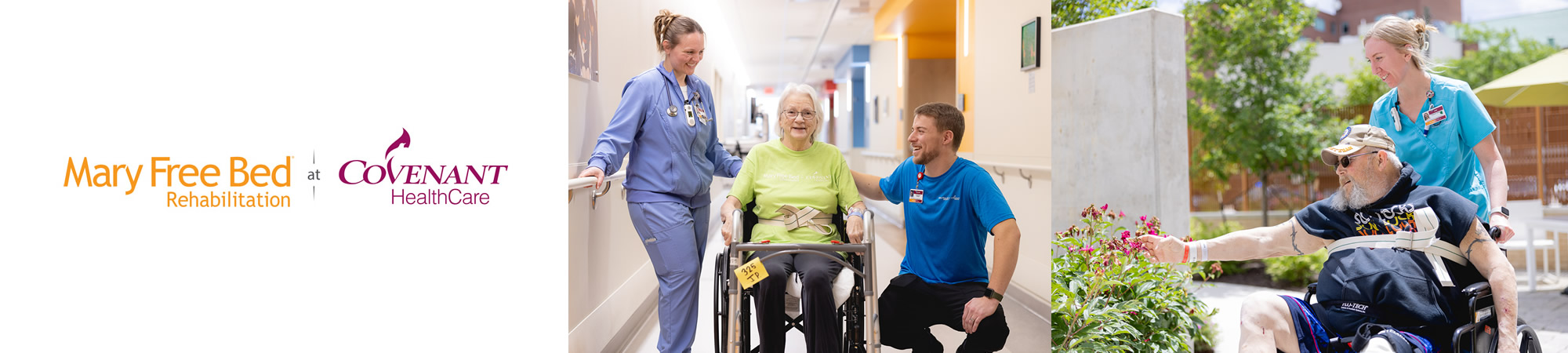 Mary Free Bed logo with employees