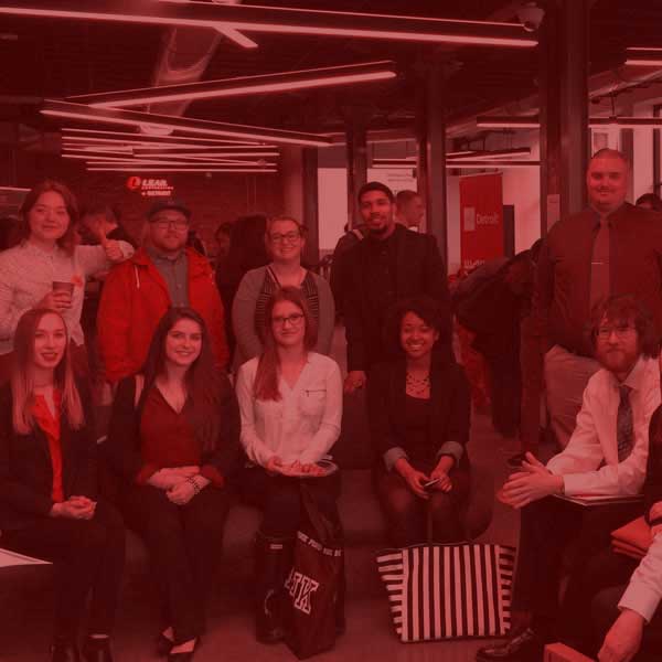 Group of students at gallery