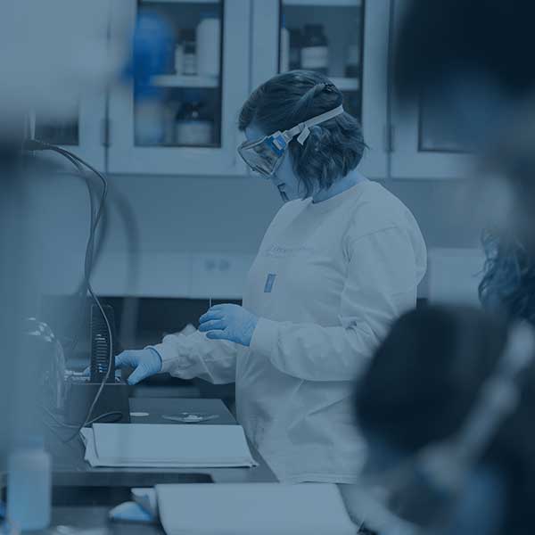 Student working in a chemistry lab