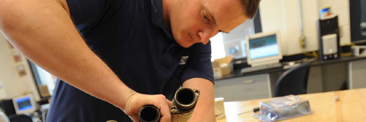 Student working in a lab
