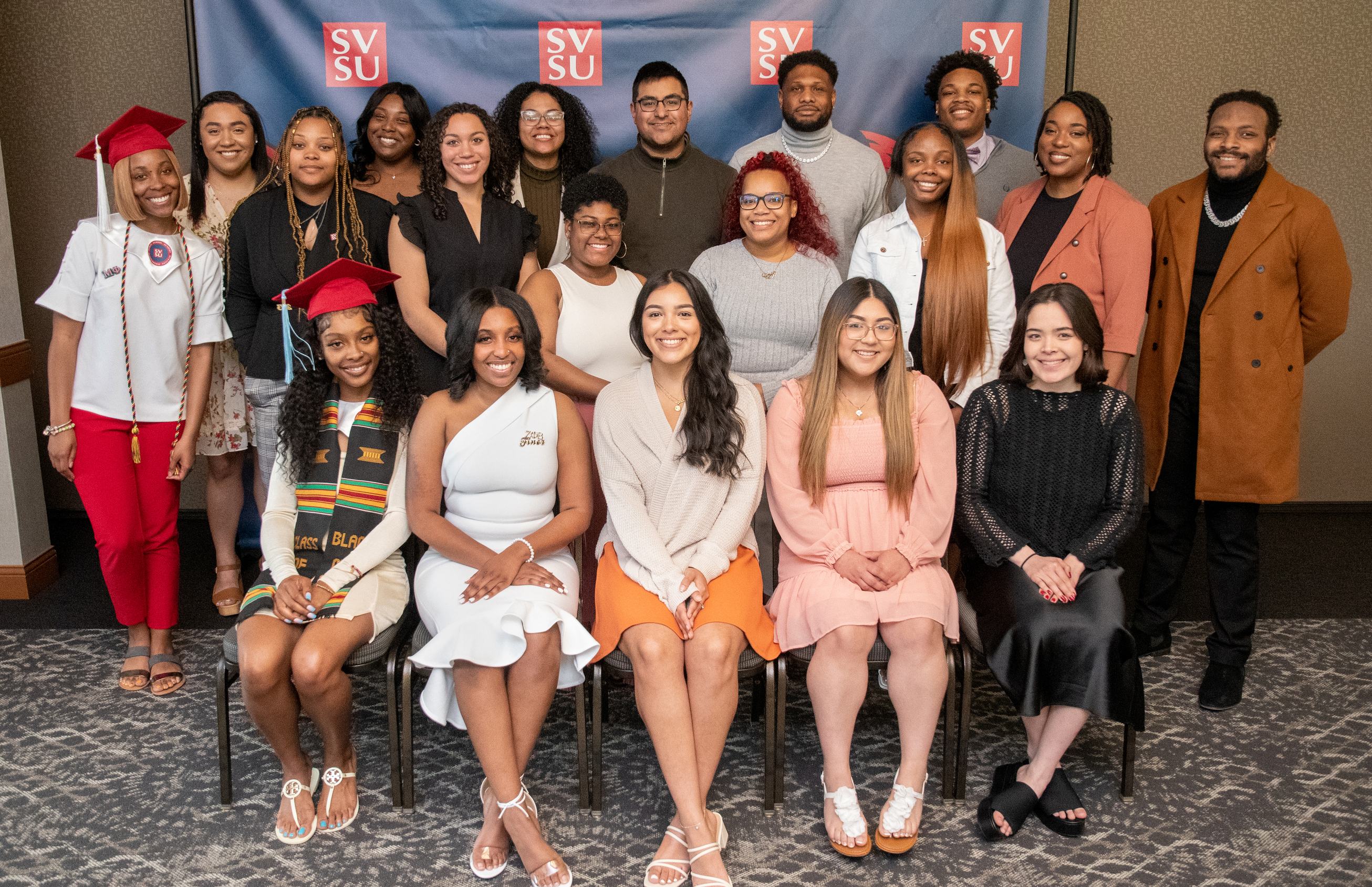 Multicultural students posing for photo