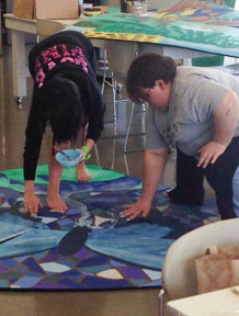 Ellen Gemborys & Jillian Gerhardt Students involved in mural project