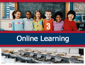 A diverse student body stands together smiling. A ribbon that says 