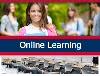 A high school student smiles in front of a group of other high school students. A ribbon that says 