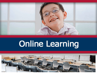 A student with a disability smiles. A ribbon that says 