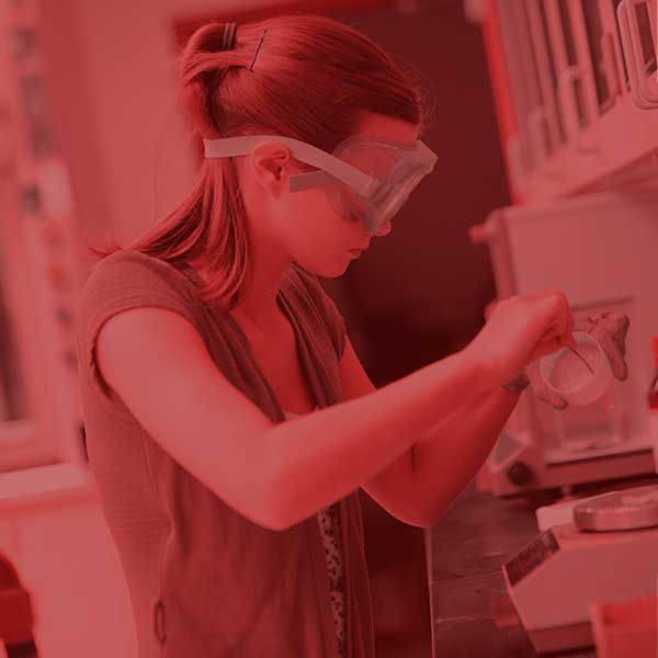 Student working in lab