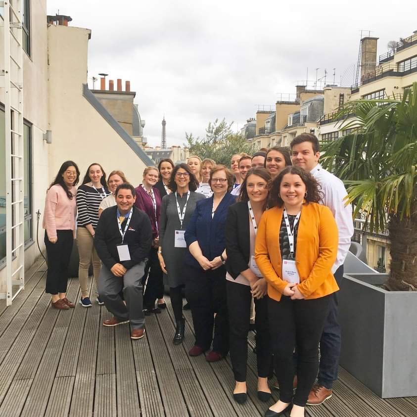 Group of SVSU business students posing for photo