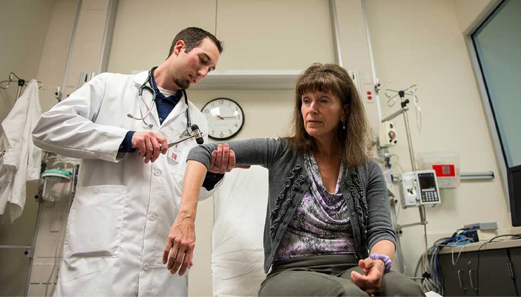 A person getting their blood pressure being measured