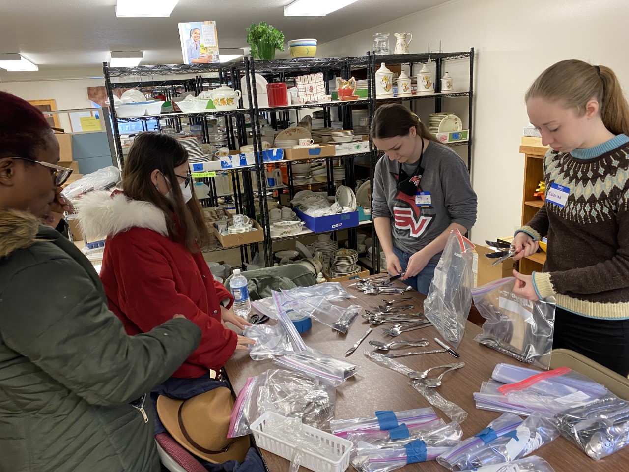 Students serving on the Cesar Chavez Day of Service at Partnership Center