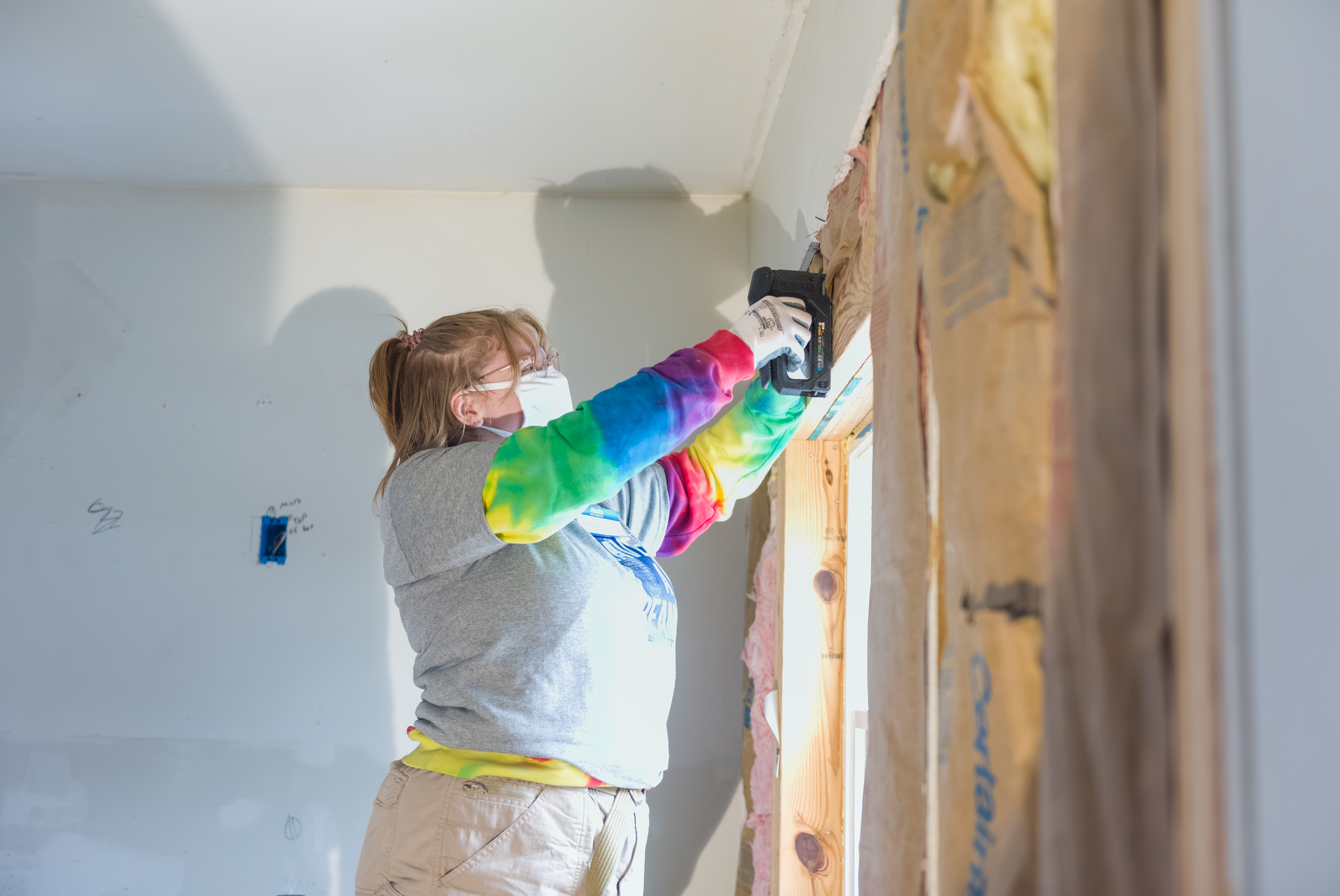 Students serving on the MLK Day of Service at Habitat for Humanity