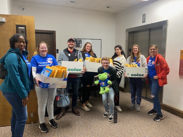 Cardinal Volunteers at READ Association, partial group