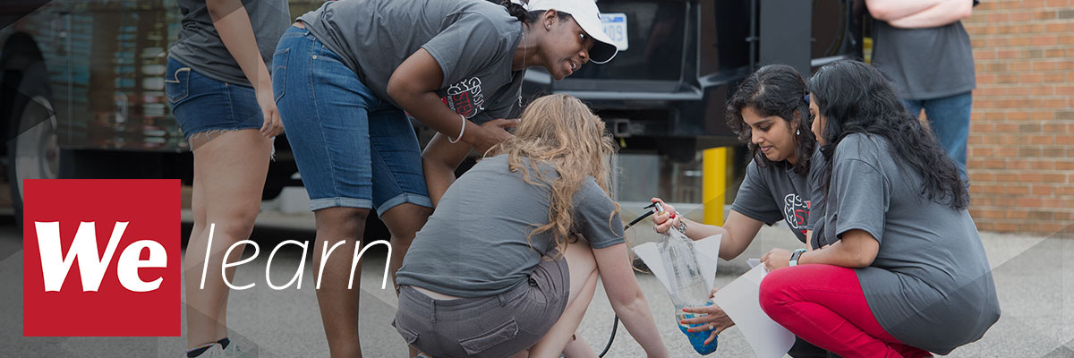 we learn service learning banner