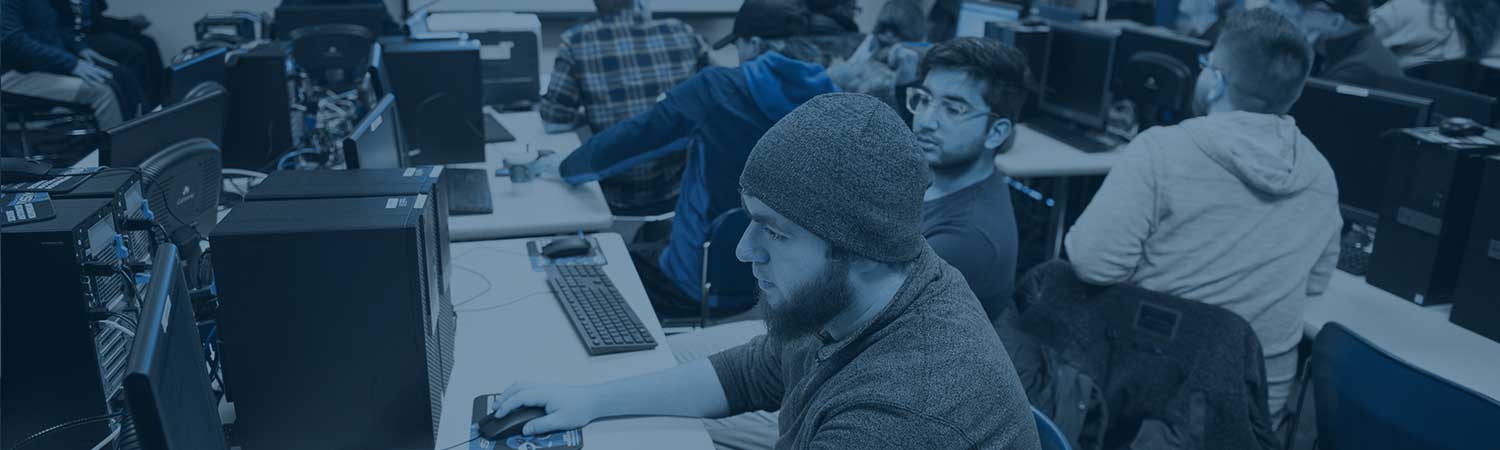 Students working in class