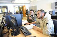 Two students working in Electrical Engineeing Circuit Lab