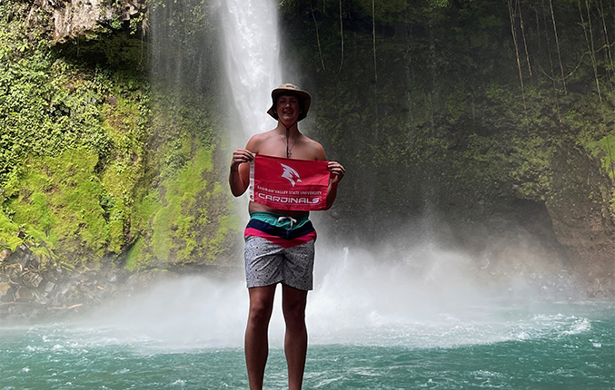 SVSU student Austin Urlaub on a study abroad trip