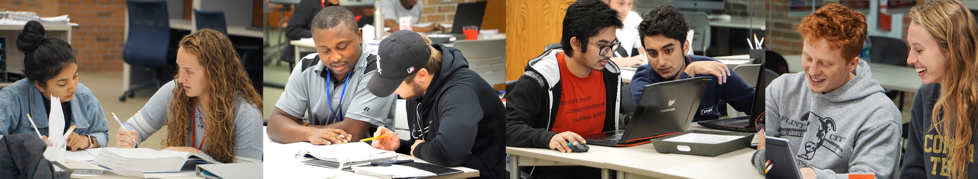 Gerstacker Learning Commons, student receiving tutoring