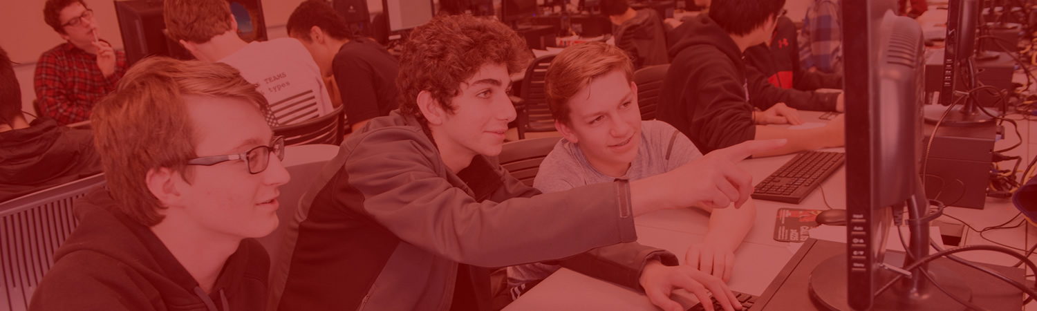 Students working at a computer