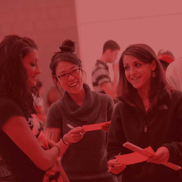 Students conducting health assessments