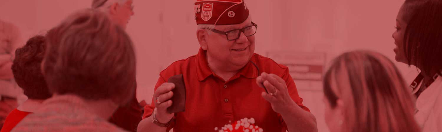 Veteran speaking to people