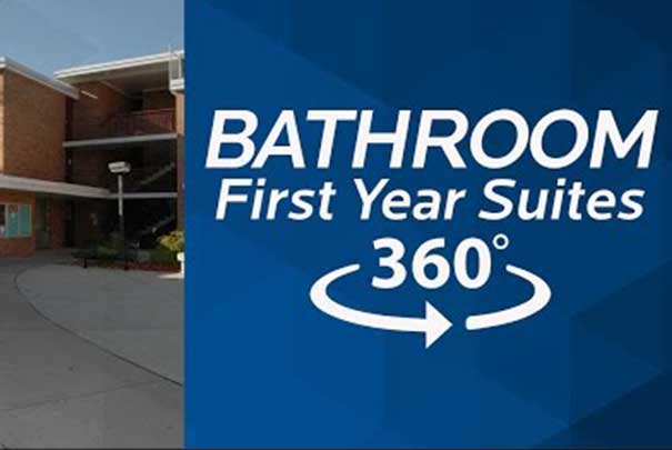 360 view of first year suites bathroom