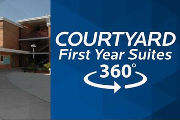360 view of first year suites courtyard