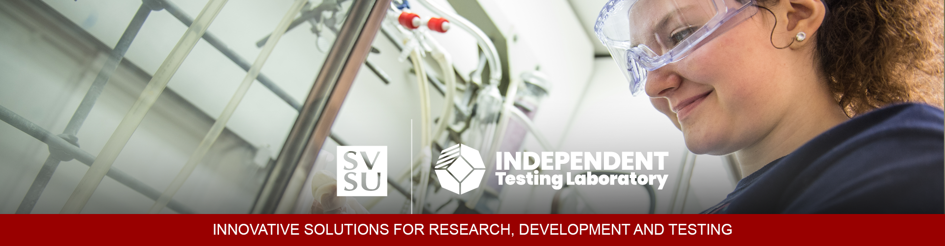 Student in safety goggles working in the ITL 