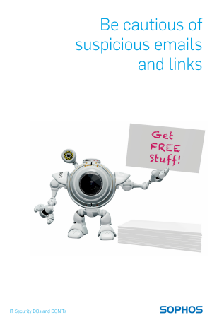 A smaller image linking to the suspicious emails poster.