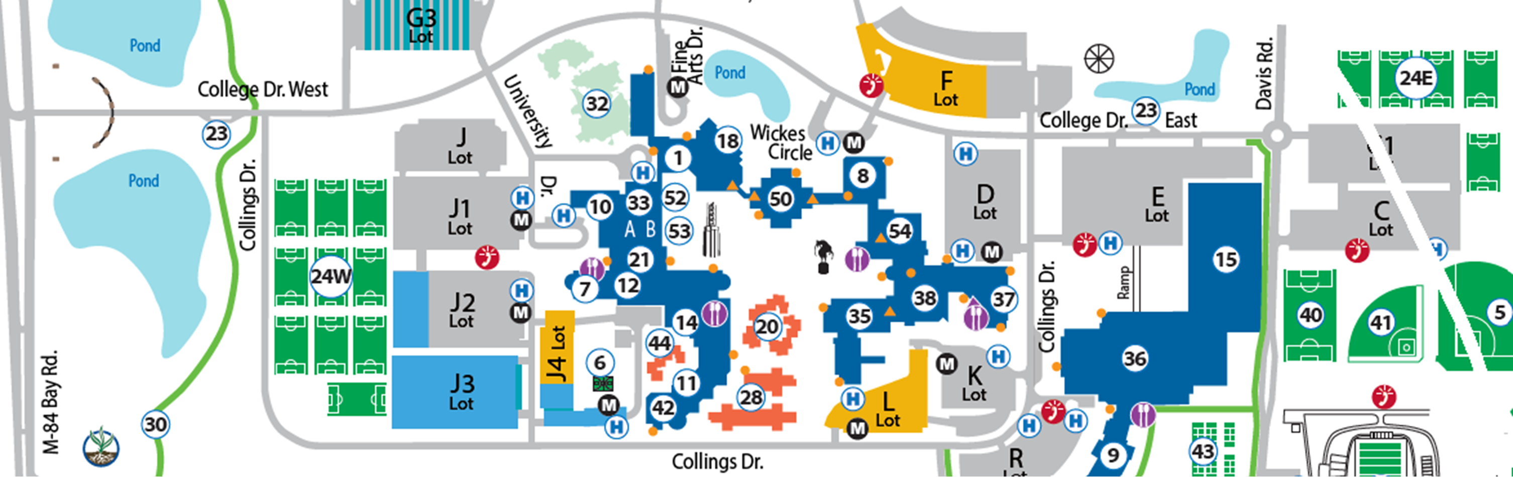 Campus Map highlighting Curtiss Hall