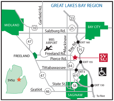 General map of the region highlighting SVSU