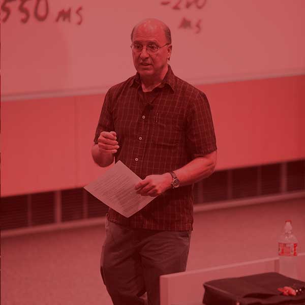 Guest professor delivering neuroscience presentation