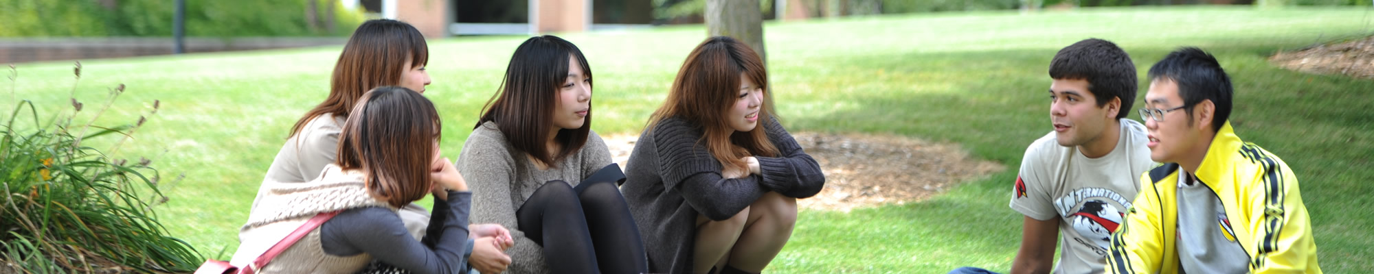 International students sitting and talking