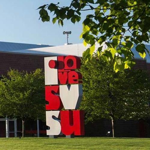 I love SVSU sign outside Ryder Center