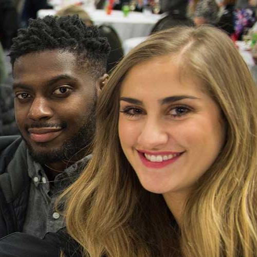 Students at senior toast