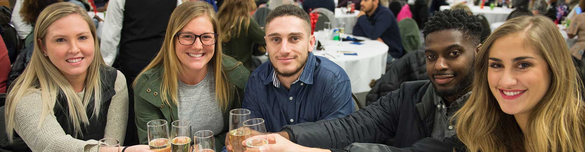 Seniors toasting to graduation