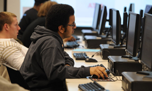 Students working on computers