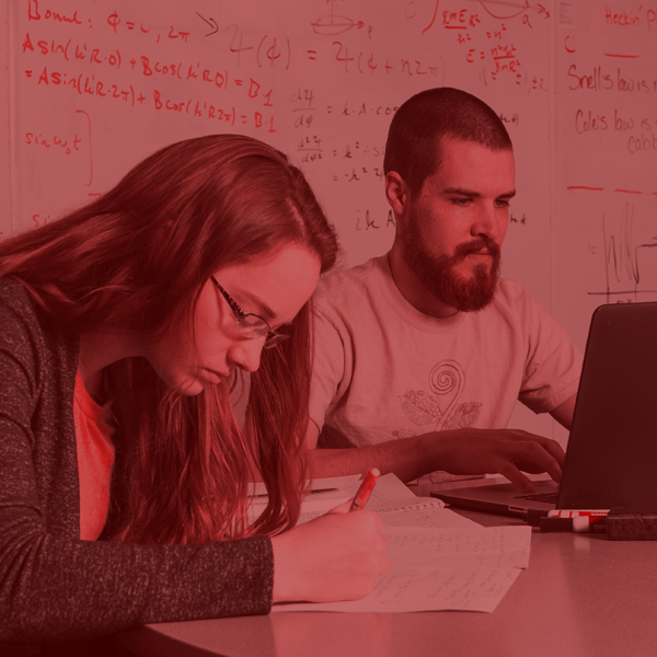 students researching