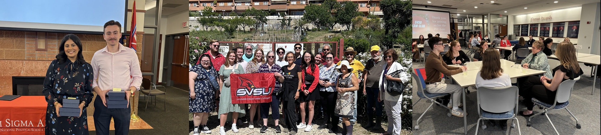 Political Science students and faculty in various settings