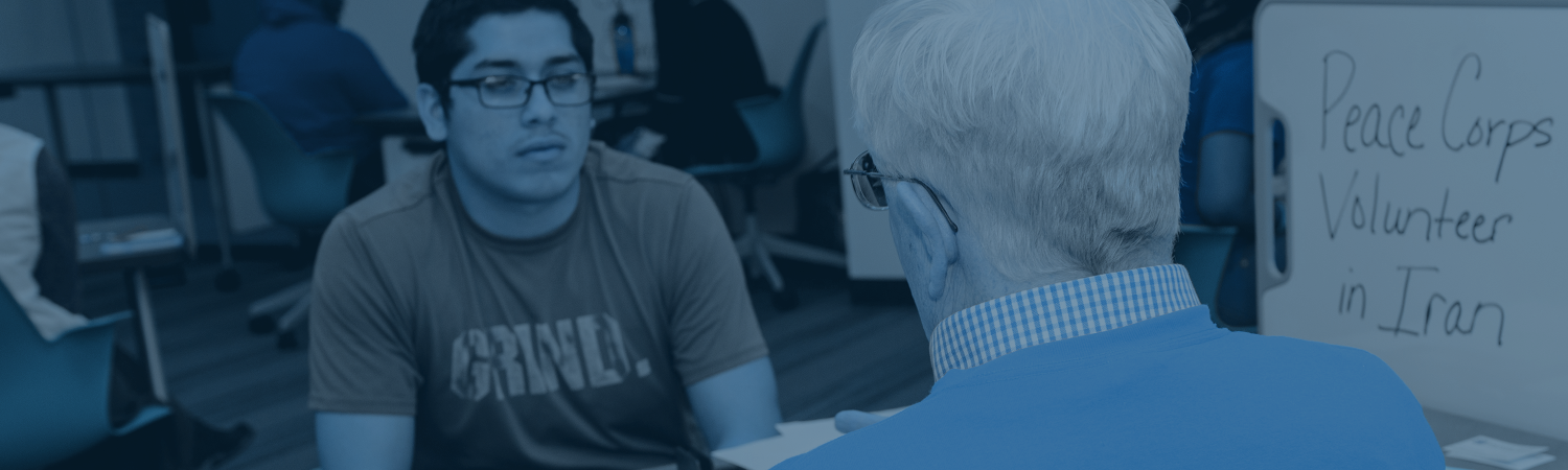 Psychology Student Talking with Veteran