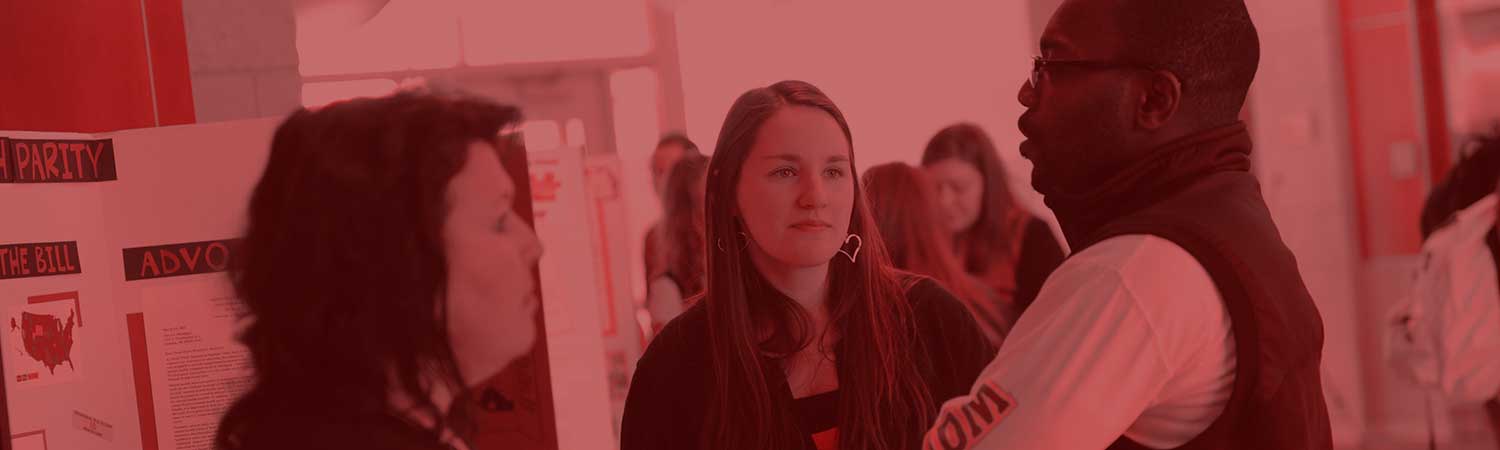 Students presenting research