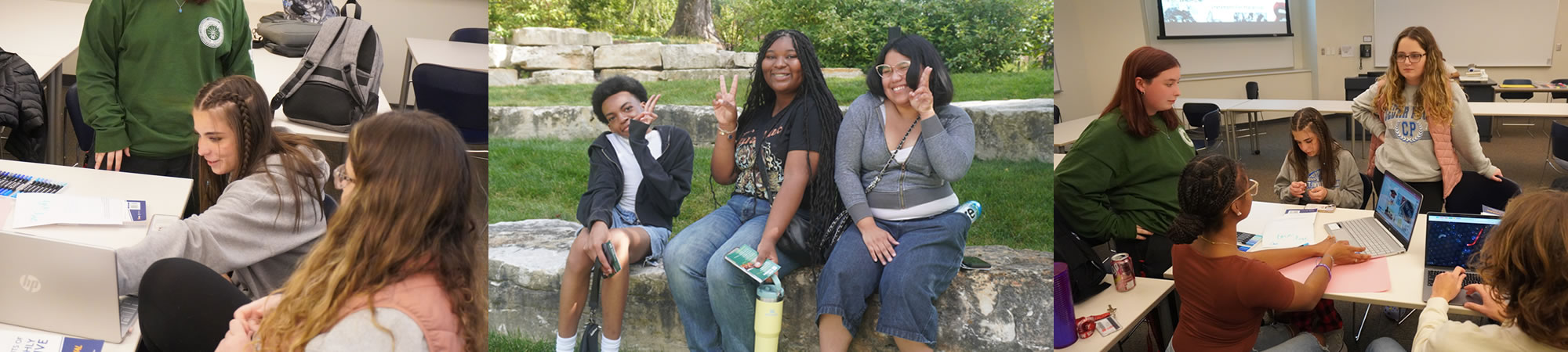 Cardinal Partnership Program students - collection of three groups of students