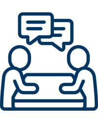 Two people having a discussion icon