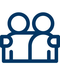 An icon of two people holding each other