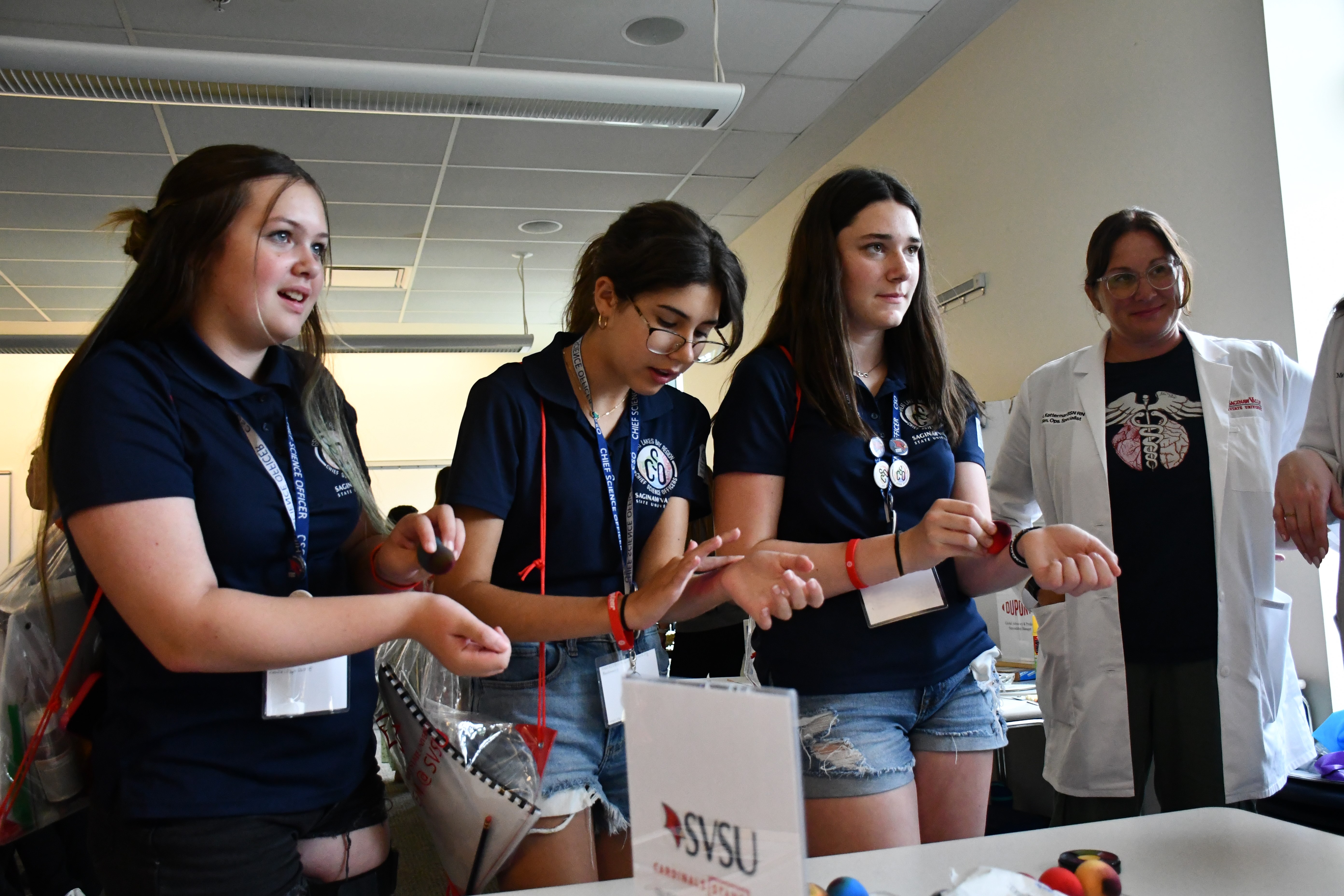 Students learning about the health field.