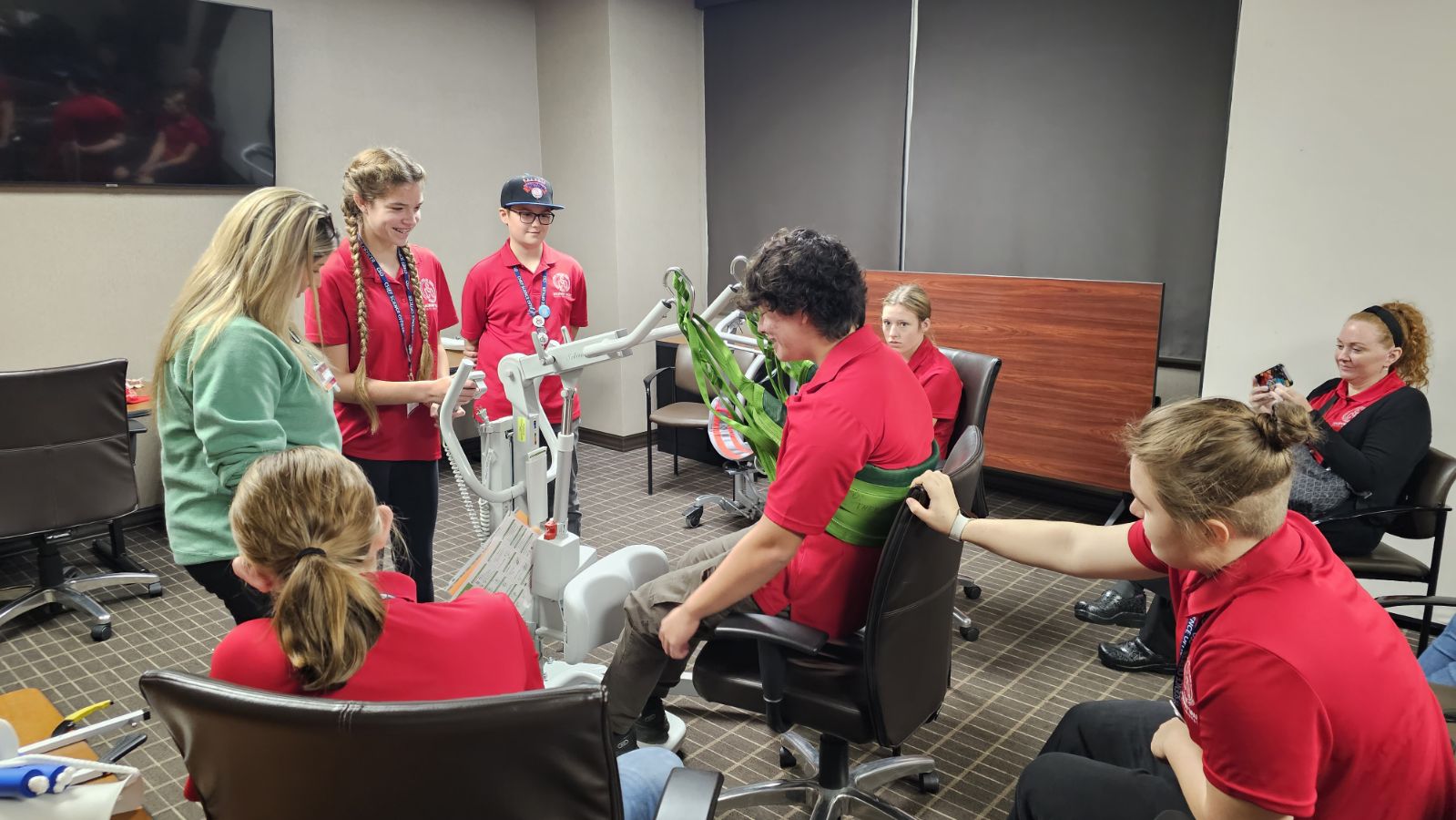 Students getting career exposure at Covenant Healthcare.