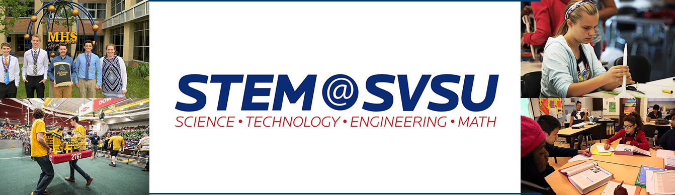 STEM banner with pictures of students.