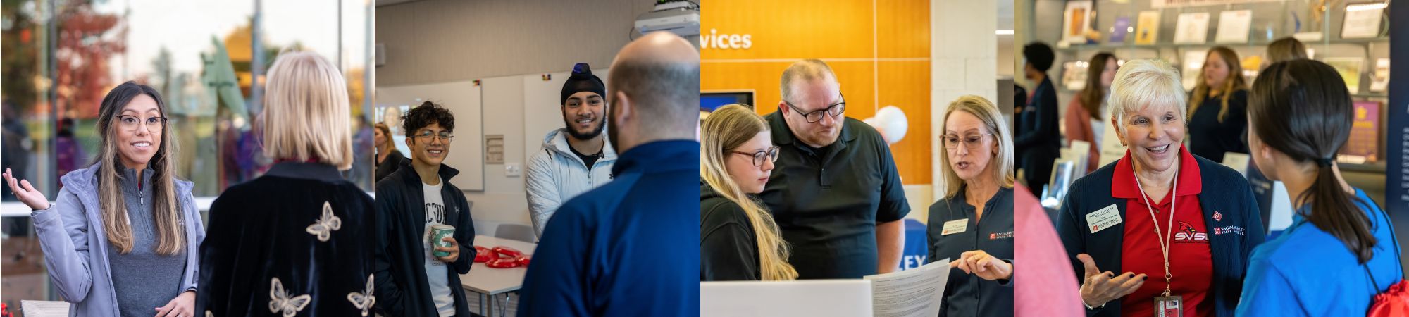 Students, faculty and staff at an admissions event