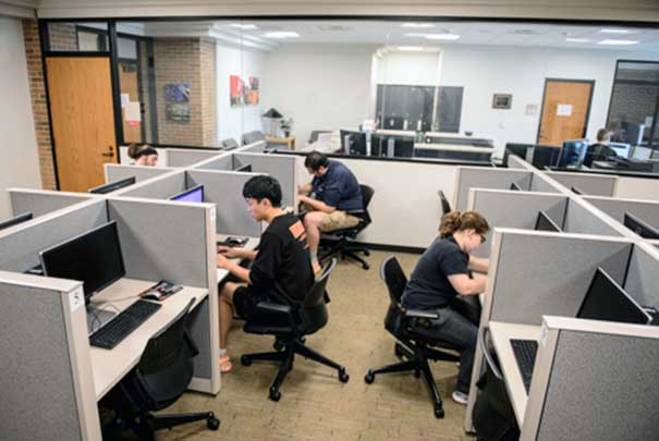 the testing center area