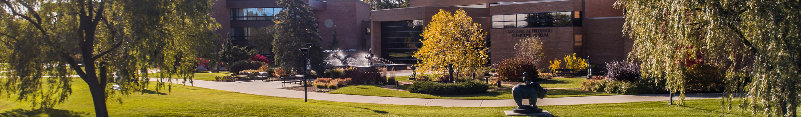 Campus in summer with trees